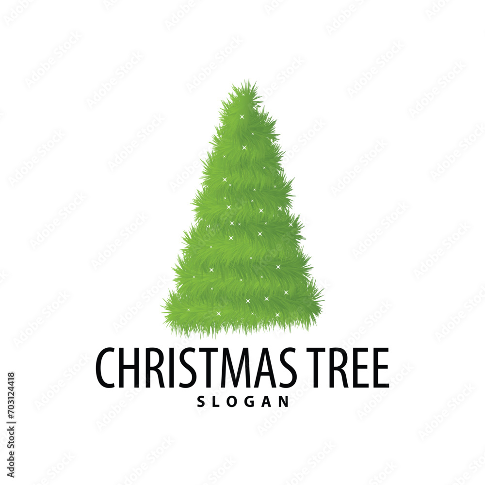 Simple Christmas tree logo design with abstract minimalist vector illustration christmas template Simple Christmas tree logo design with abstract minimalist vector illustration christmas template