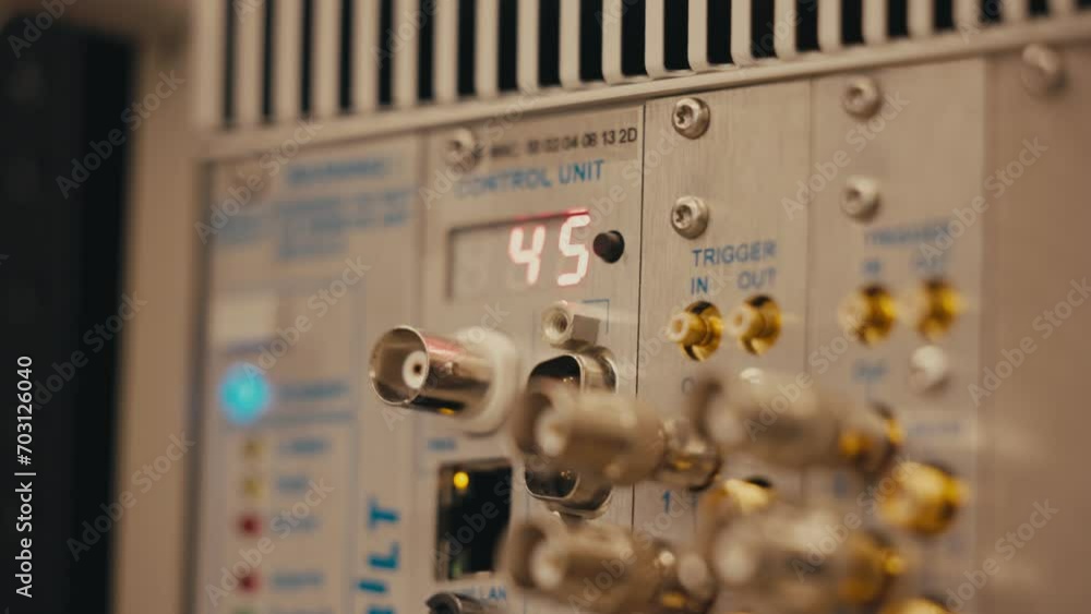 Closeup Of Quantic Control Panel. selective focus Closeup Of Quantic Control Panel. selective focus