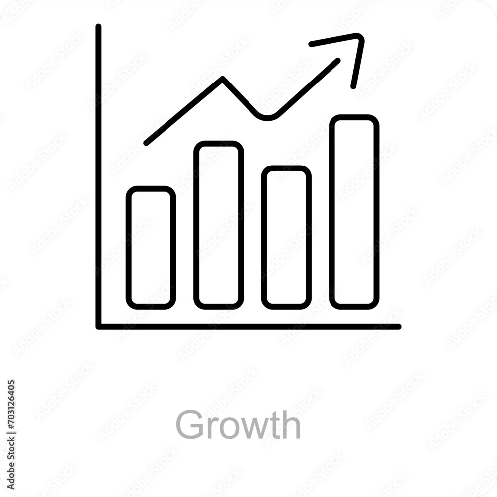 Growth and analysis icon concept Growth and analysis icon concept