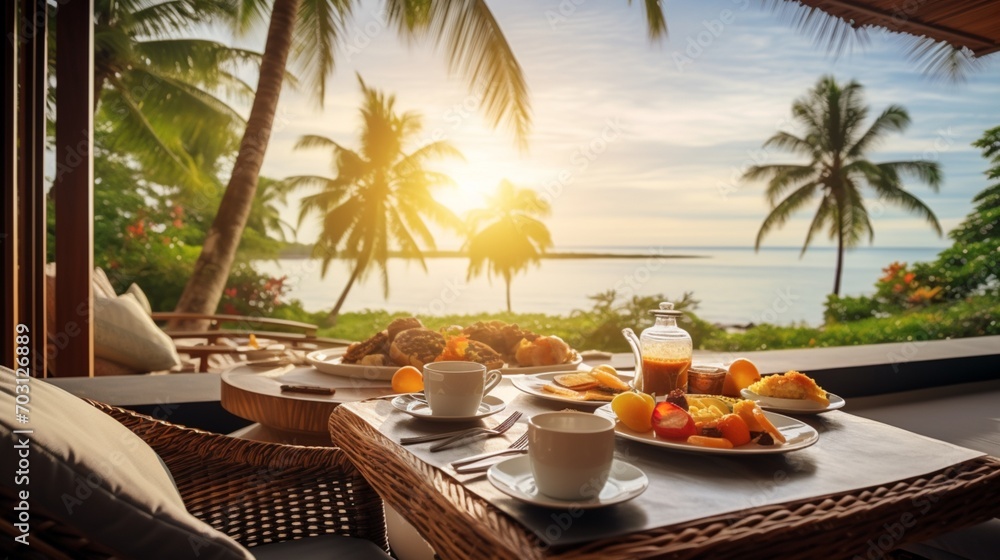 Fototapeta premium breakfast on the beach