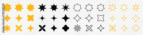 Stars collection. Star vector icons. Shine symbol illustration. Modern simple stars. Vector illustration.