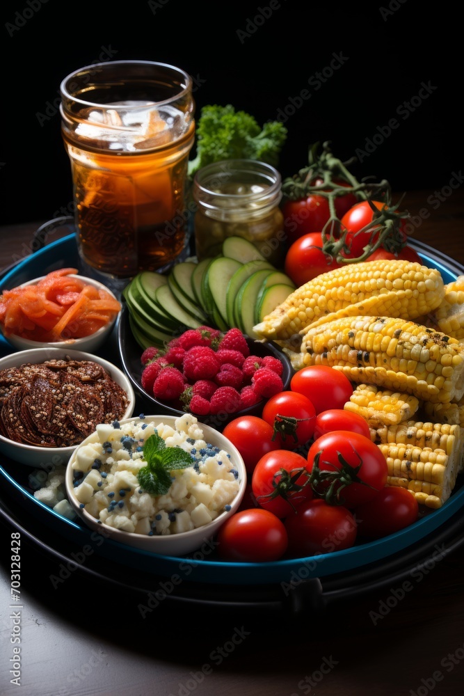 Hearty Brunch Platter with Corns and Tomatoes Hearty Brunch Platter with Corns and Tomatoes