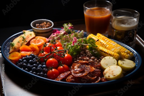 Hearty Meal with Grilled Vegetables and Legumes