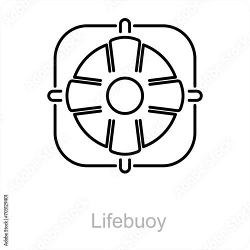 Lifebuoy and life saver icon concept