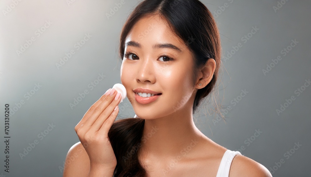 Creamy Perfection: Beauty Close-Up with Skincare Application Creamy Perfection: Beauty Close-Up with Skincare Application