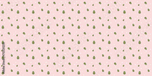 avocado seamless pattern with pink background
