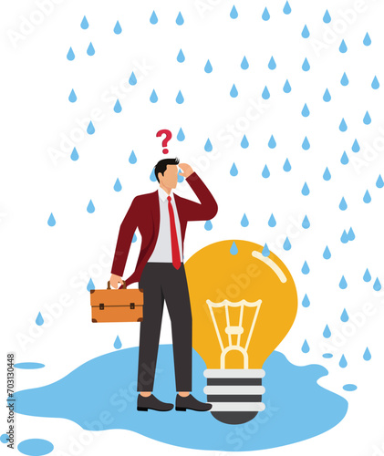 Drizzle, Grief, Cumulonimbus, Depression Sadness, Depression Land Feature, Illustration, Businessman