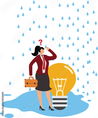 Drizzle, Grief, Cumulonimbus, Depression Sadness, Depression Land Feature, Illustration, Businesswoman