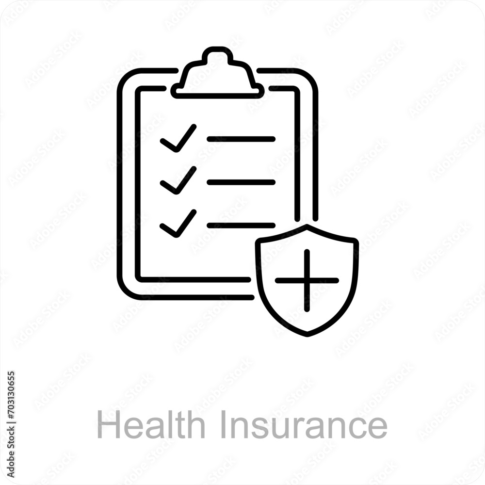Health Insurance and insurance icon concept Health Insurance and insurance icon concept