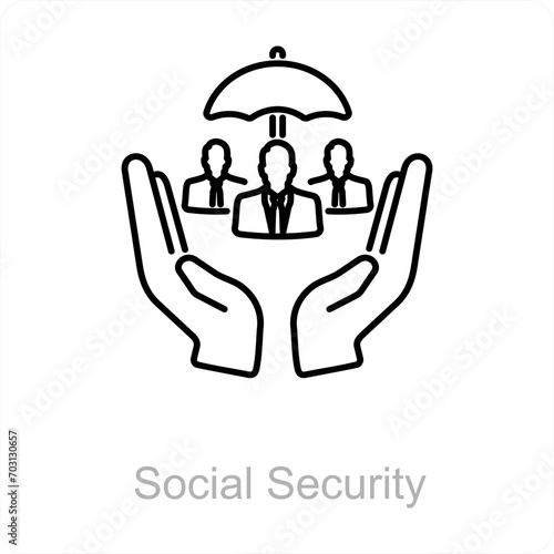 Social Security and people icon concept