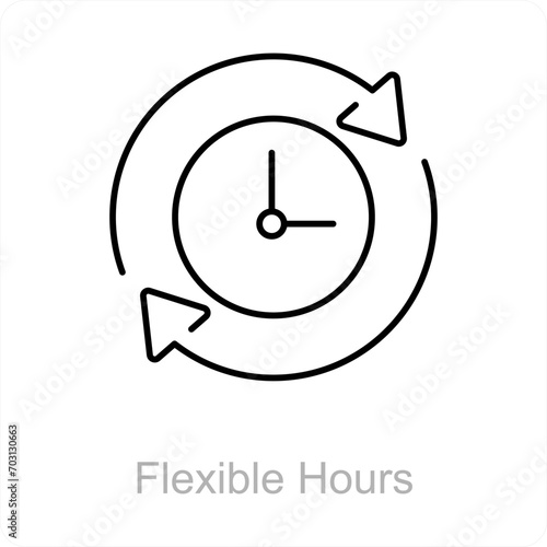Flexible Hours and time icon concept