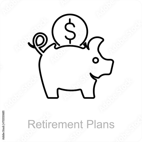 Retirement Plans and funds icon concept