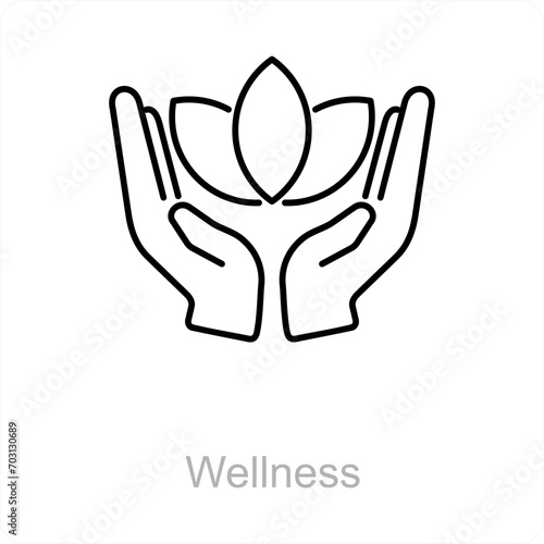 Wellness and flower icon concept