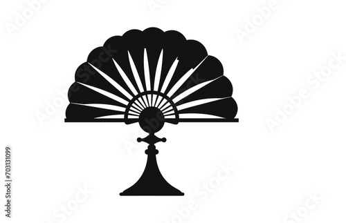 A Foldable Hand fan silhouette vector isolated on white background