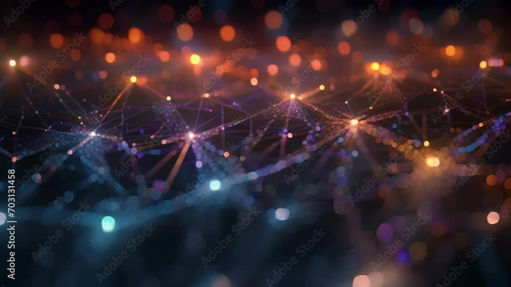 A virtual tapestry of interconnected lines, curves, and shapes, embodying the complex neural networks and connections utilized in hyperdimensional computing.