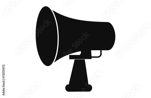 A Megaphone Silhouette flat Vector icon isolated on a white background