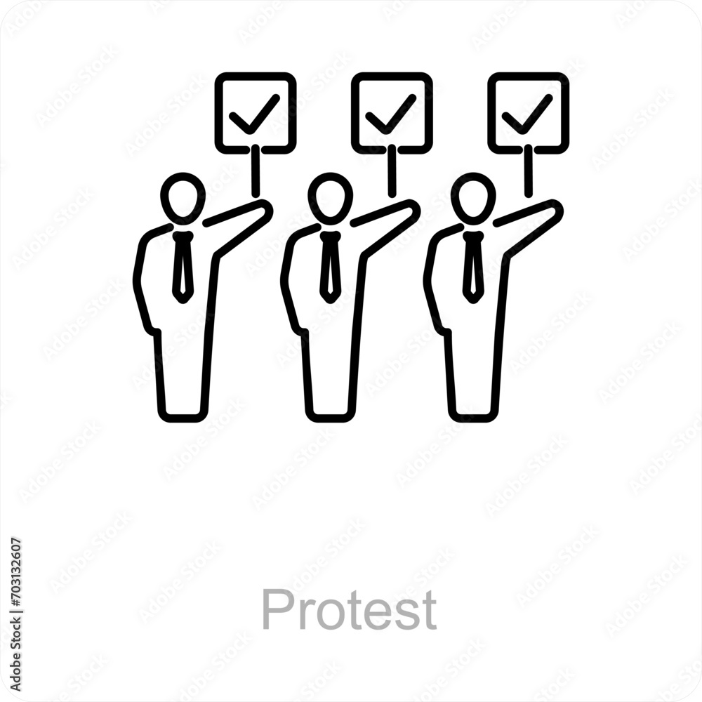 Protest and sign icon concept Protest and sign icon concept