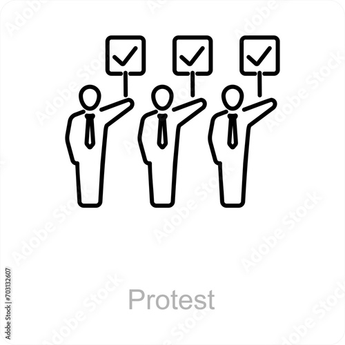 Protest and sign icon concept