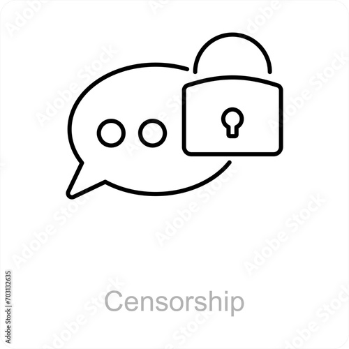 Censorship and censor icon concept
