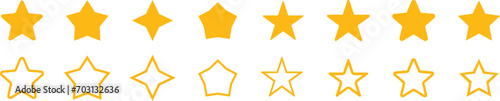 Set of star icons. Rating Star icon. Star vector collection. Modern simple stars. Vector illustration