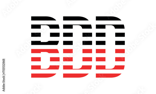 BDD three initial letter iconic line negative space minimal logo design vector template. monogram, abstract, wordmark, business, typography, minimalist, brand, company, flat, modern, unique, simple