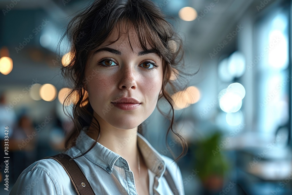 A confident young female office worker. Generative AI. A confident young female office worker. Generative AI.