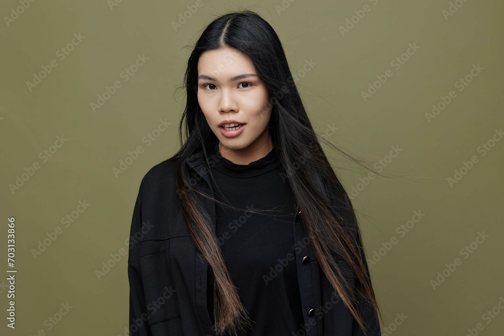 Woman fashion portrait glamour japanese asian beauty cosmetic beautiful model hair
