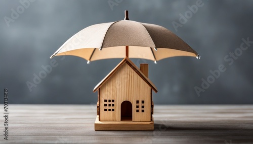 house under umbrella wallpaper Insurance Sanctuary: A Protective Umbrella Over a Small Wooden Dwelling"
