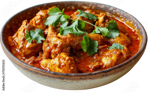 Chicken Curry On Transparent Background.