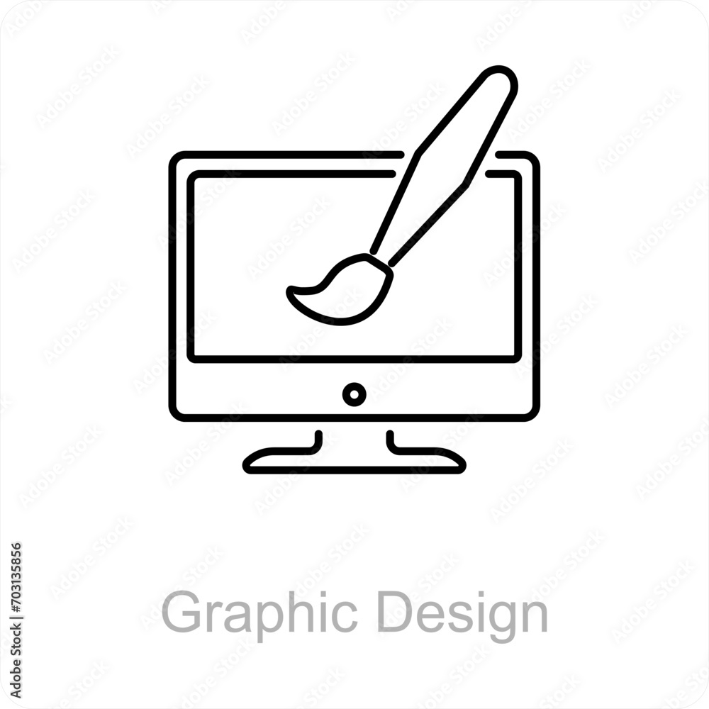 Graphic Design and web graphics icon concept Graphic Design and web graphics icon concept