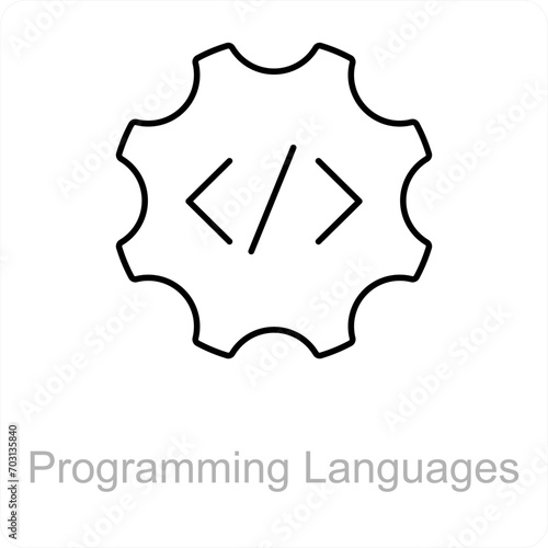 Programming languages and code icon concept