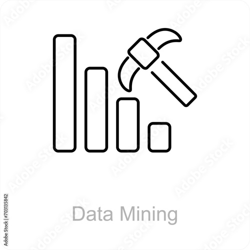 Data Mining and data icon concept