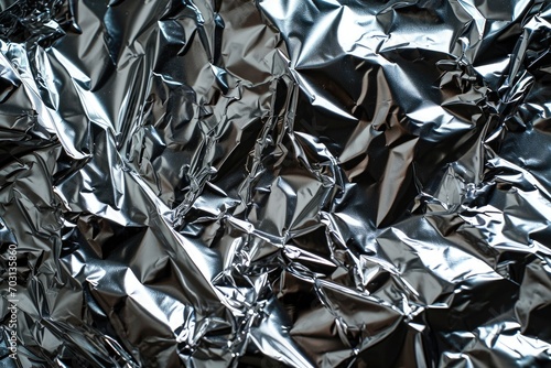 Crumpled foil texture background in metallic hues.