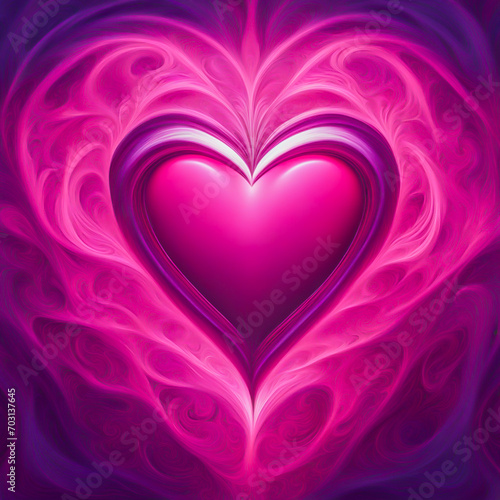 Pink heart shape on the abstract background.