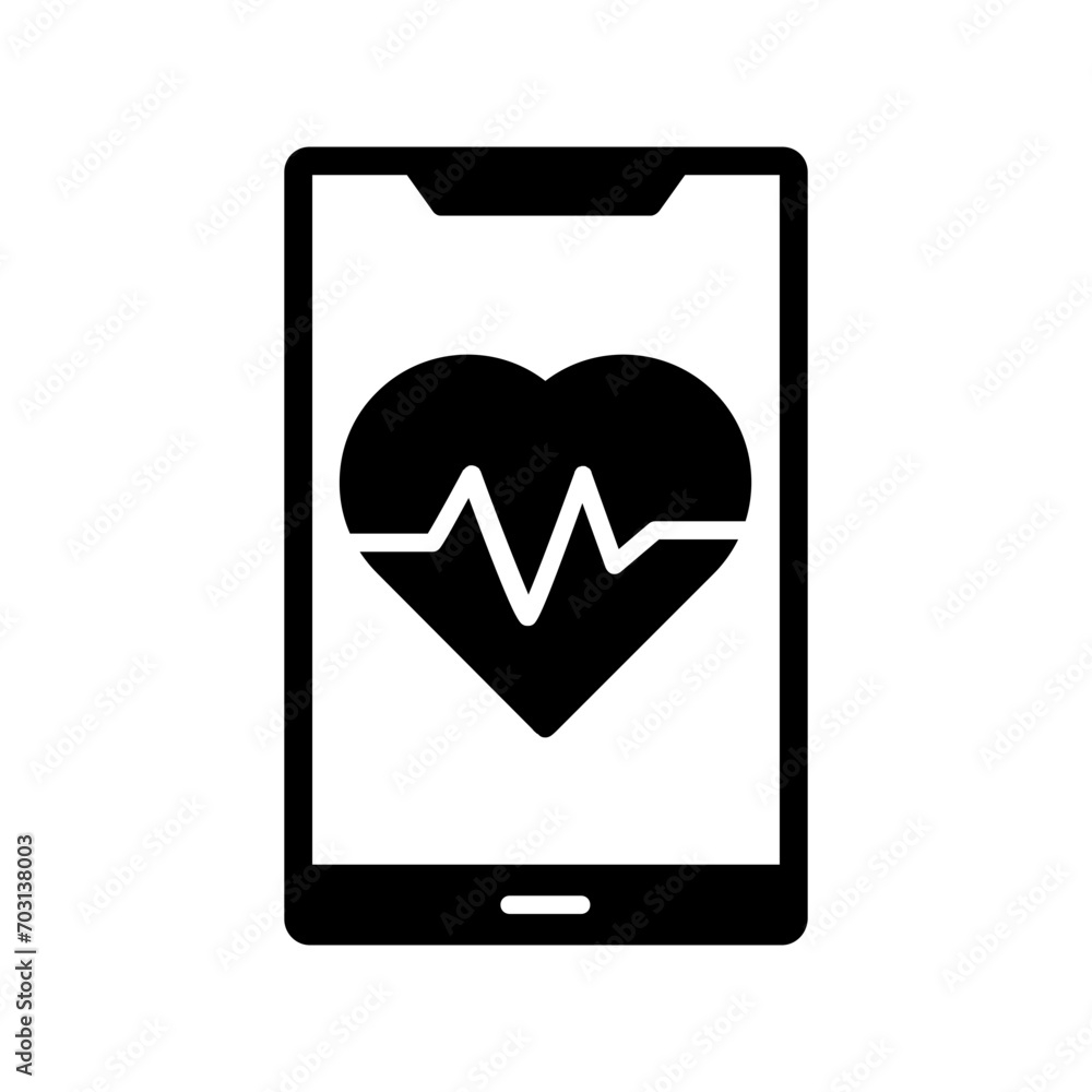 Daily Health App Glyph Icon Daily Health App Glyph Icon