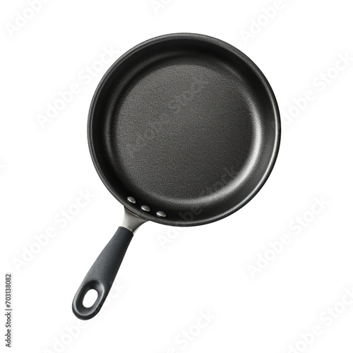 black frying pan on transparent background Generative AI