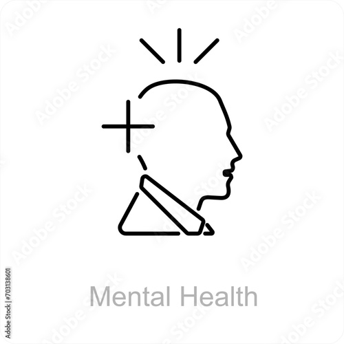 Mental Health and mental icon concept