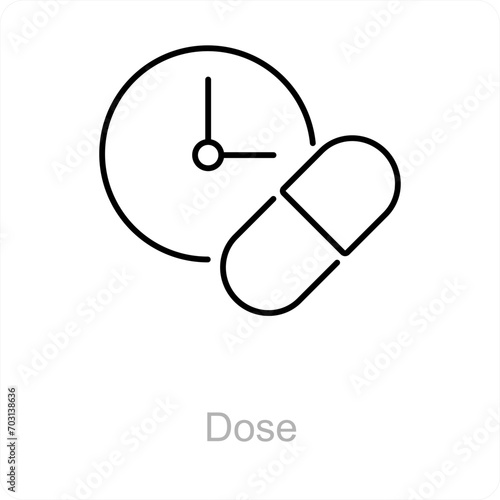 Dose and medical icon concept
