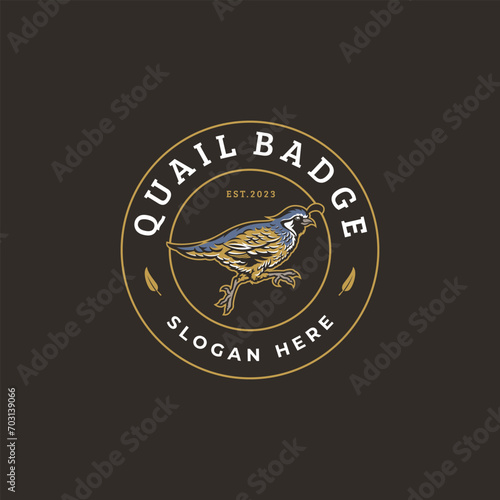 illustration of vintage quail badge