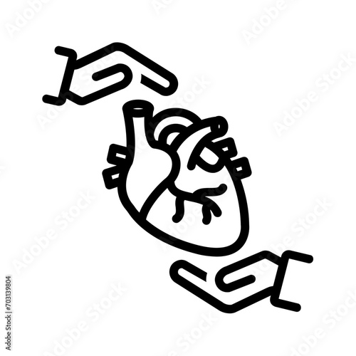 Black line icon for Heart-care
