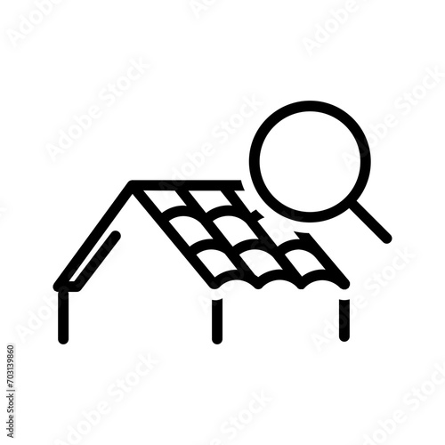 Black line icon for Roof inspection