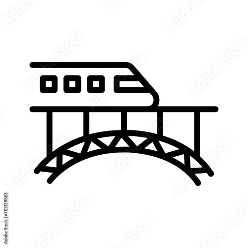 Black line icon for Railroad bridge