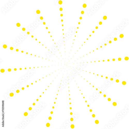 star burst, radial yellow expanded dots