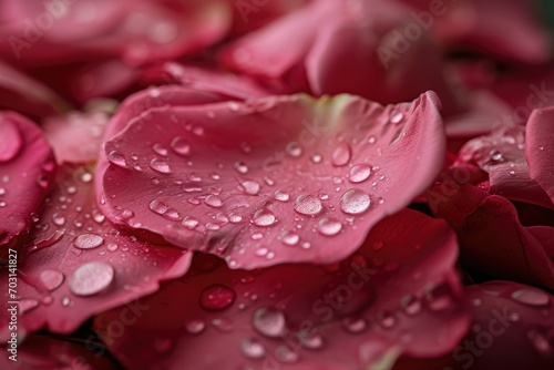 Textured pink rose petals with dew drops.