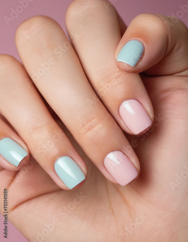 manicure  pastel colors  beautiful thin fingers