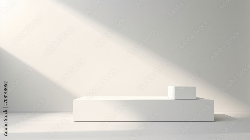 Abstract white light on wall background for display product. Mockup with blank empty podium scene concept with Generative Ai. Abstract white light on wall background for display product. Mockup with blank empty podium scene concept with Generative Ai.