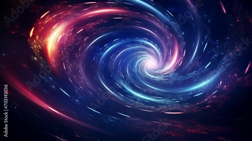 Abstract swirl tunnel, reminiscent of space and galaxies.