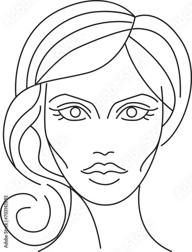 Face Woman icon line