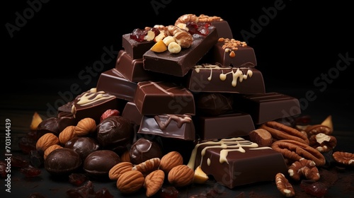 Chocolate candy with nuts.