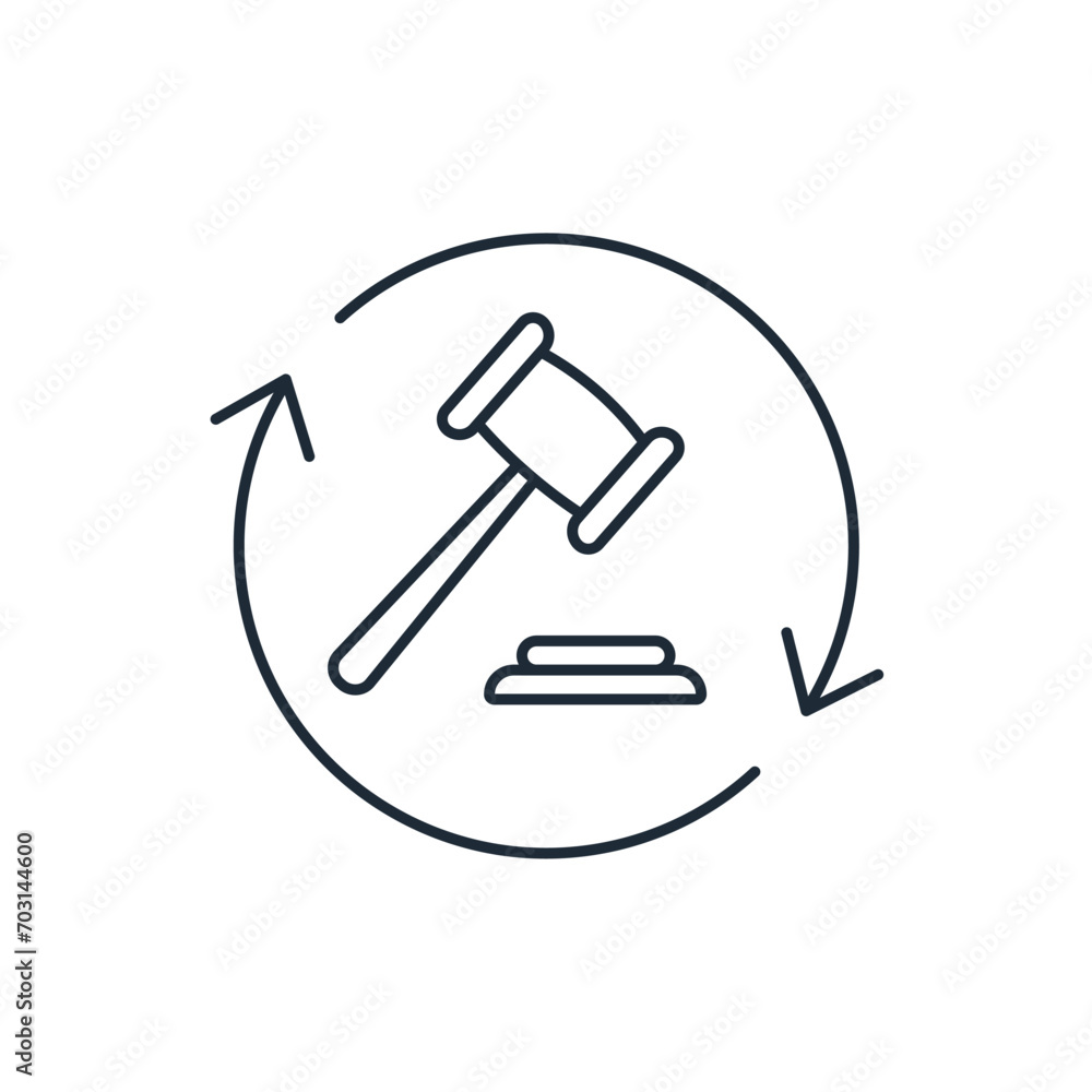 Updated regulations. New rules. Vector linear icon illustration isolated on white background. Updated regulations. New rules. Vector linear icon illustration isolated on white background.